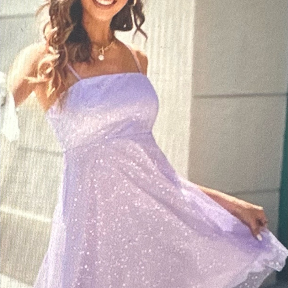 JJs House Lilac Sparkle Mini Dress